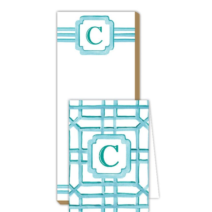 Monograms Rosanne Beck | Lattice Monogram C Notepad Note Set