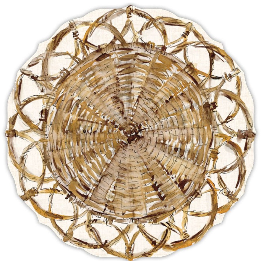 Home & Entertaining Rosanne Beck | Round Woven Rattan Posh Die-Cut Placemats