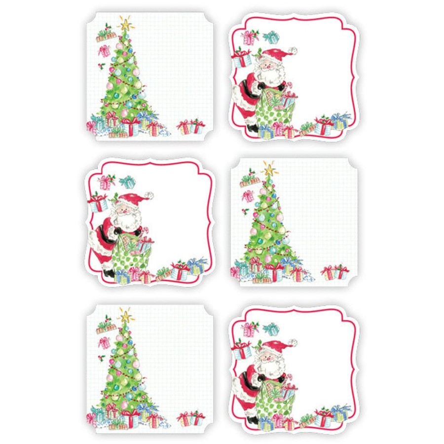 Seasonal Rosanne Beck | Tree & Santa With Presents Die-Cut Sticker Sheet