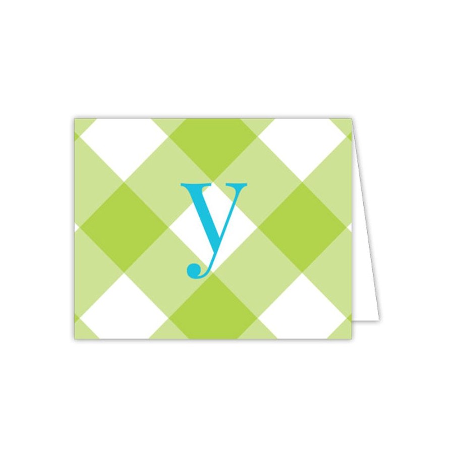 Monograms Rosanne Beck | Buffalo Check Y Enclosure Card