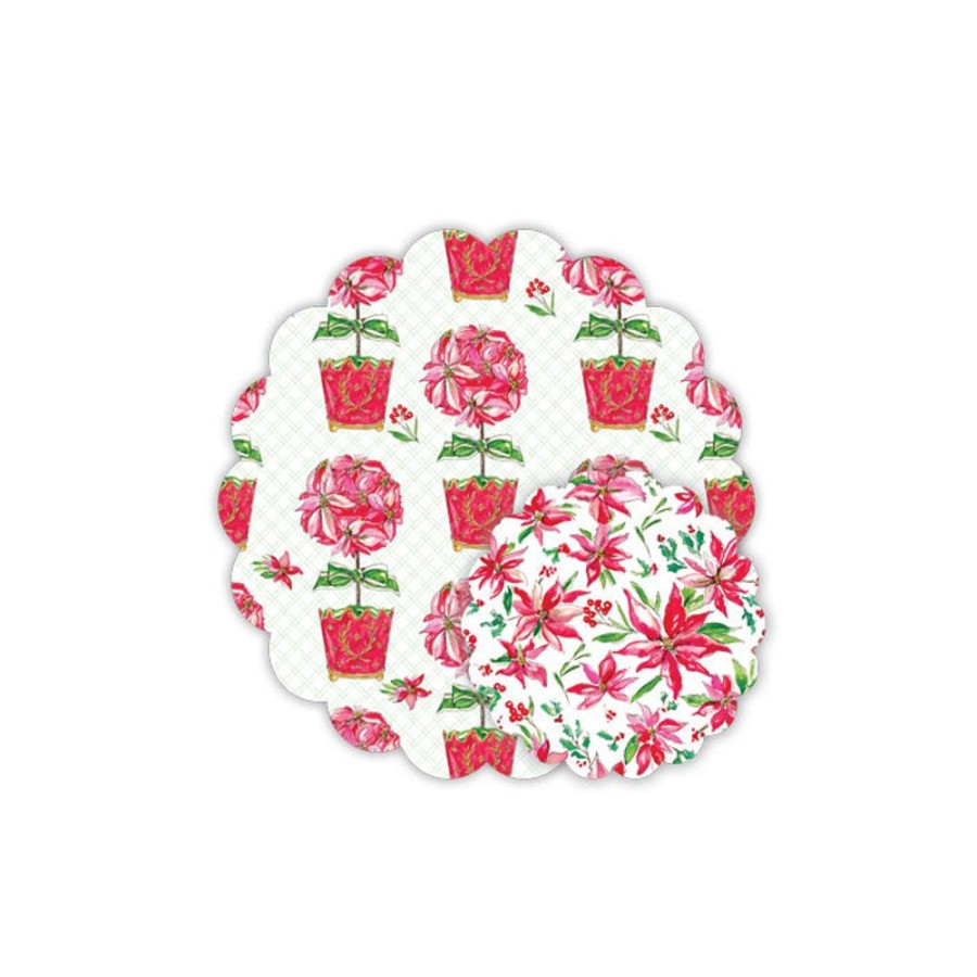 Home & Entertaining Rosanne Beck | Holiday Poinsettia Doily Set