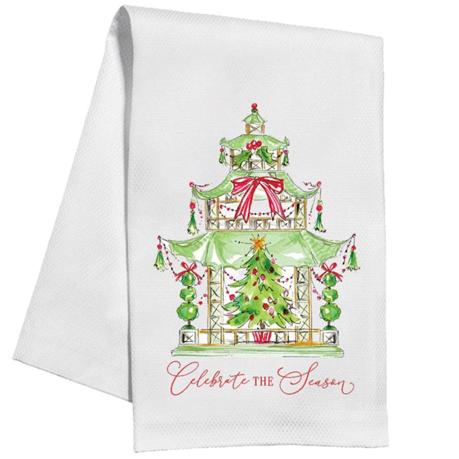 Seasonal Rosanne Beck | Celebrate The Season Holiday Pagoda Kitchen Towel