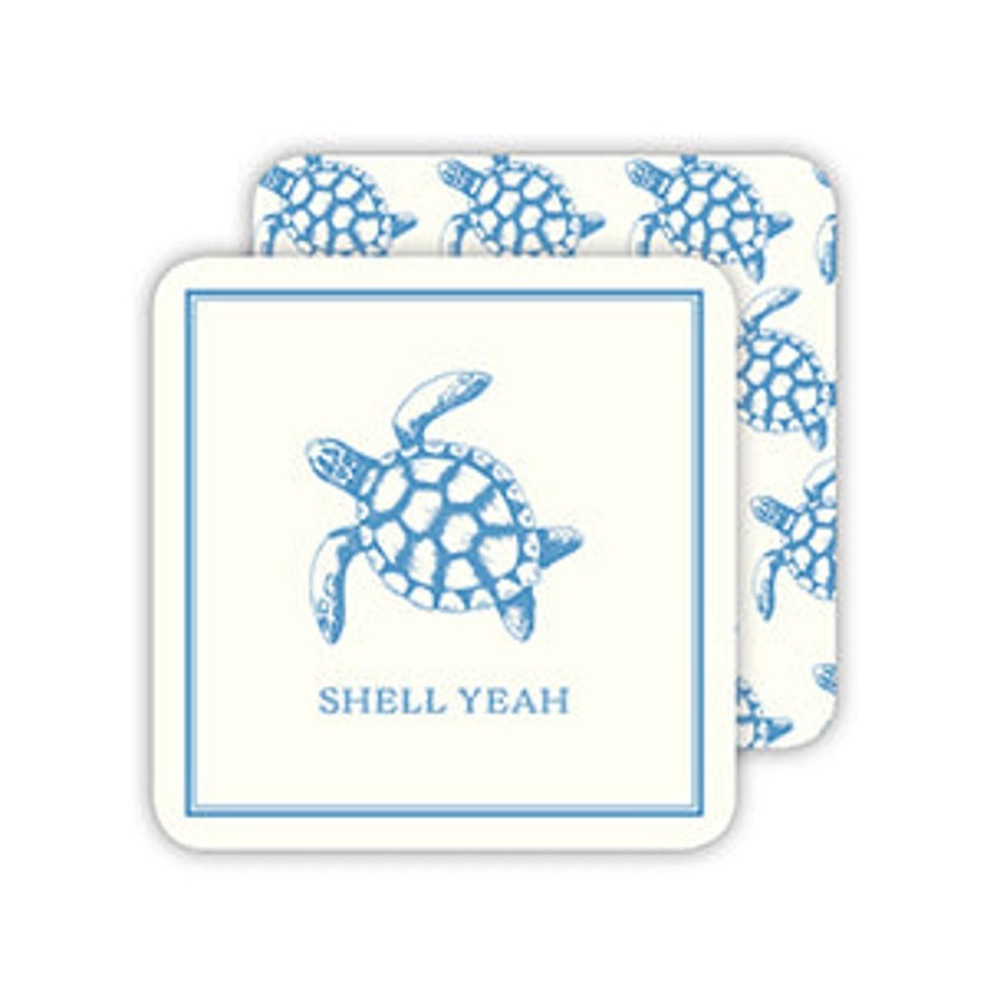 Home & Entertaining Rosanne Beck | Blue Sea Turtle Shellya Modern Vintage Paper Coasters