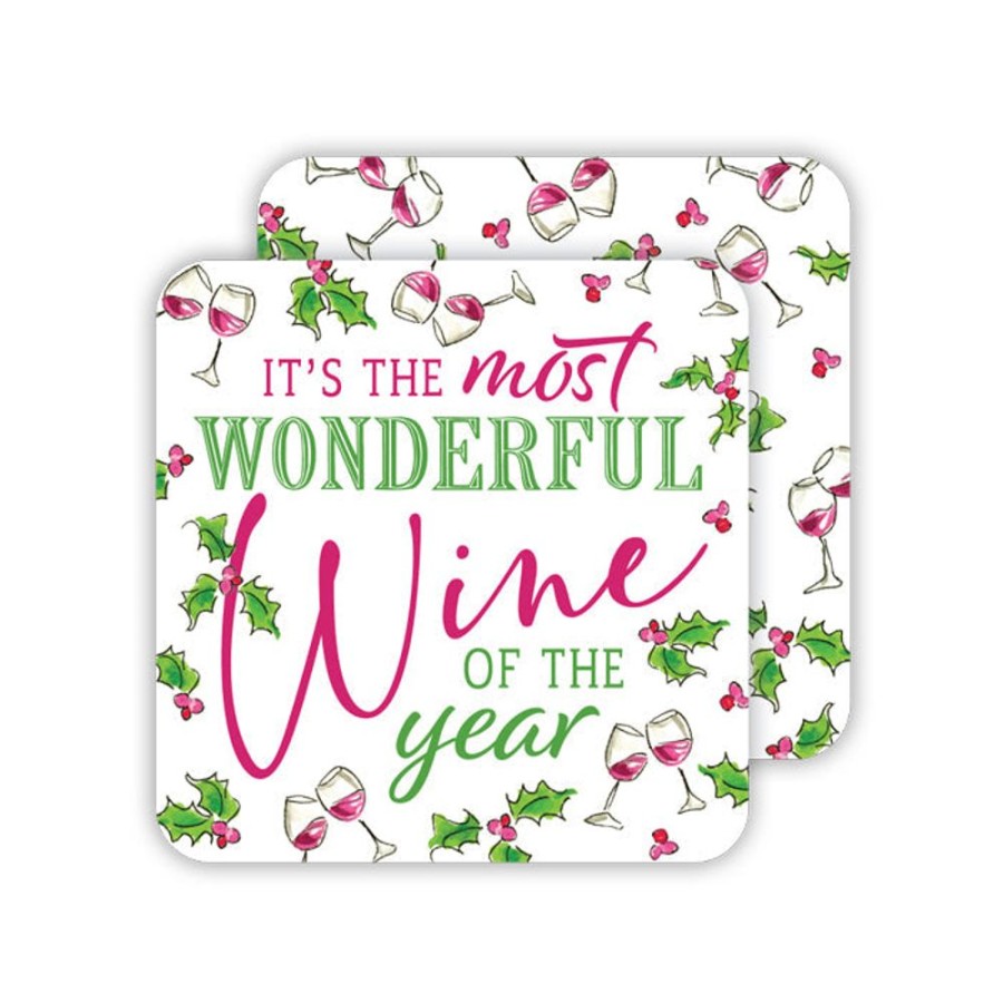 Seasonal Rosanne Beck | It'S The Most Wonderful Wine Of The Year Paper Coasters