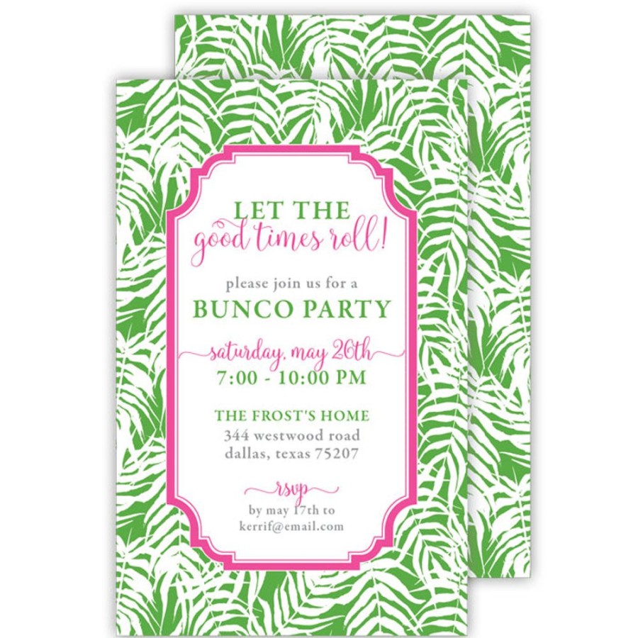 Invitations Rosanne Beck | Green Leaves Large Flat Invitation