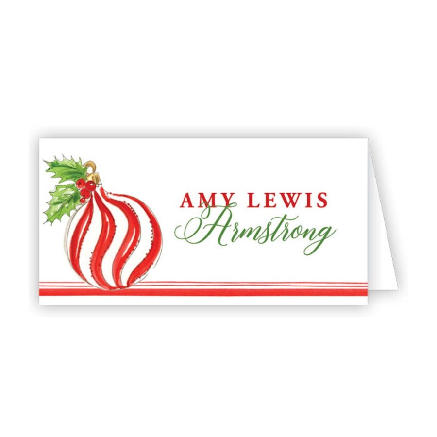 Home & Entertaining Rosanne Beck | Handpainted Red And White Ornament Place Card