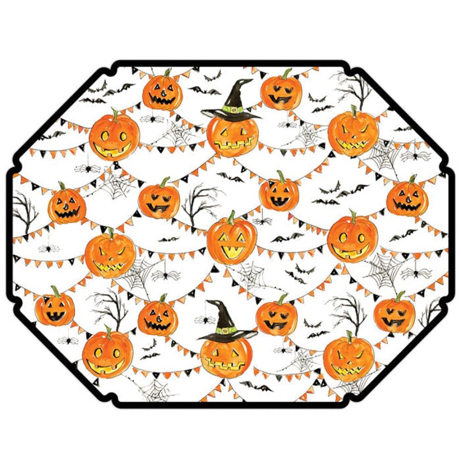 Home & Entertaining Rosanne Beck | Pumpkin, Banners & Bats Posh Die-Cut Placemats