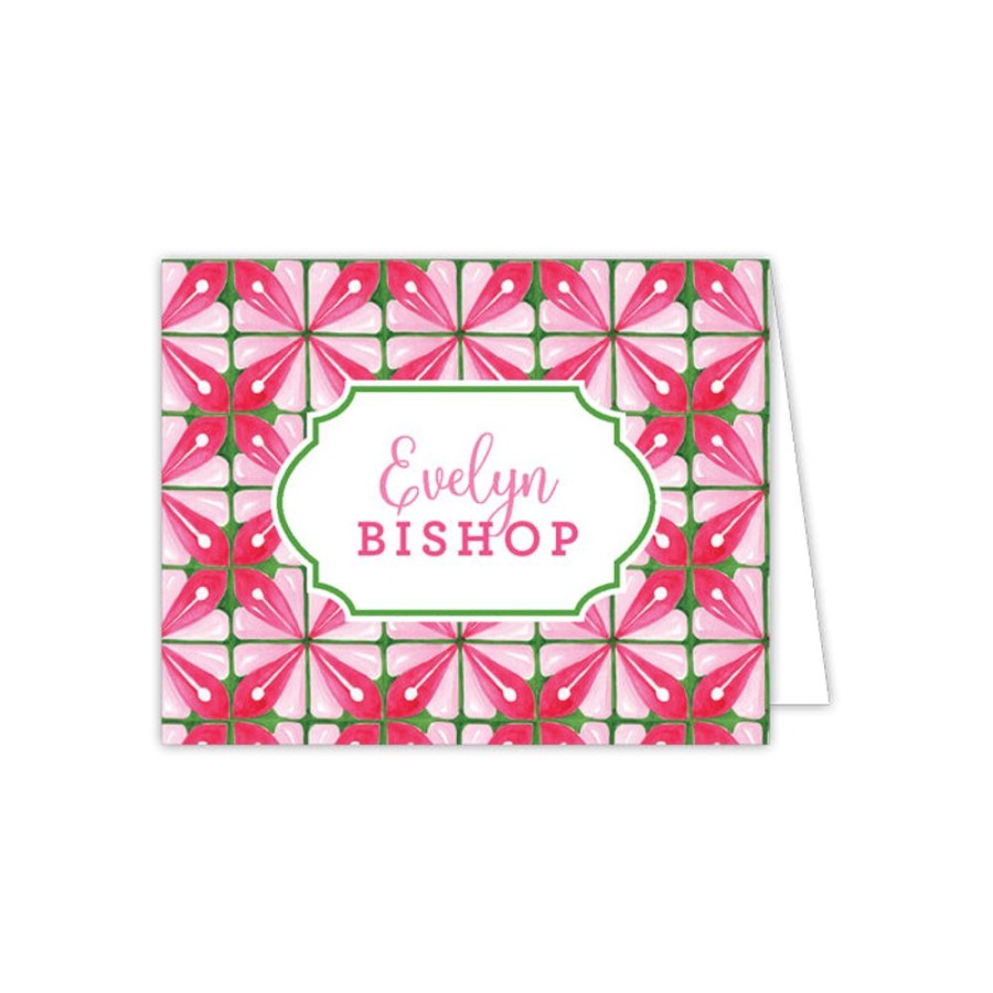 Notes & Pads Rosanne Beck | Handpainted Tiles Pink And Green Folded Note