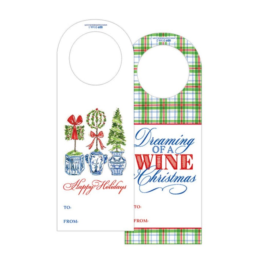 Seasonal Rosanne Beck | Holiday Topiary Trio Wine Tag