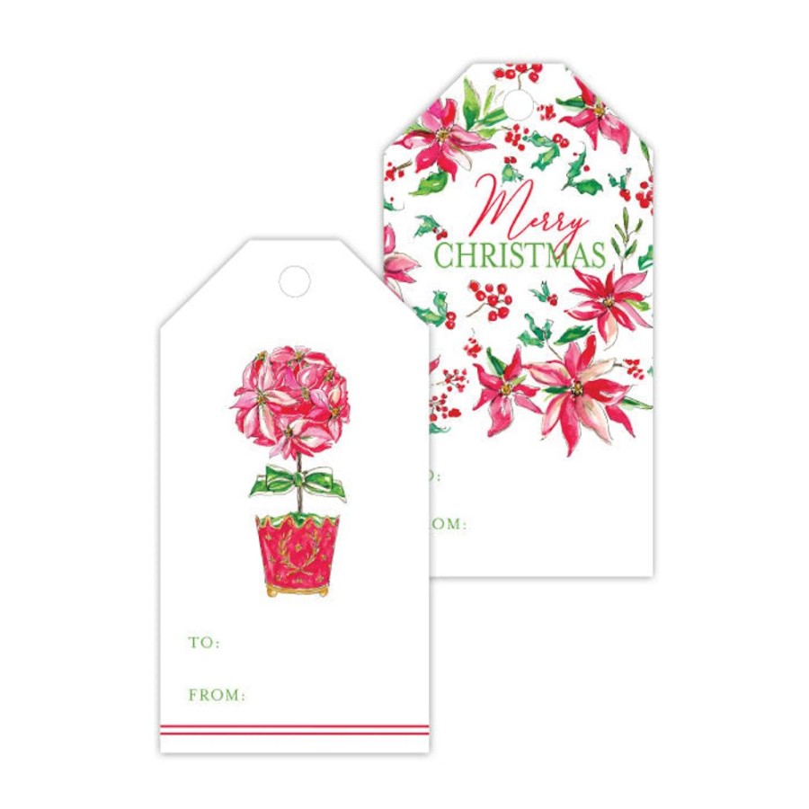 Seasonal Rosanne Beck | Holiday Poinsettias Gift Tags