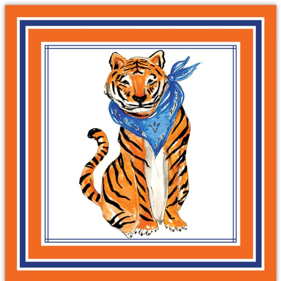 Seasonal Rosanne Beck | Orange & Blue Tiger Square Placemats