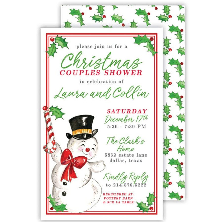 Seasonal Rosanne Beck | Holiday Snowman Large Flat Invitation