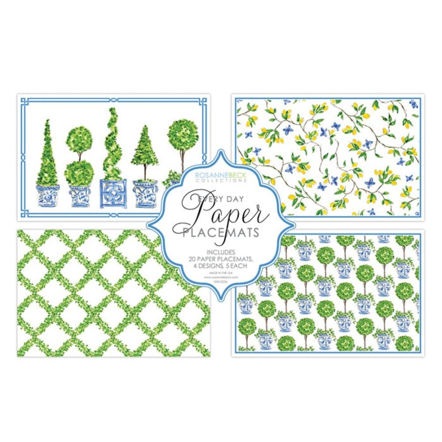 Home & Entertaining Rosanne Beck | Topiary - Boxwood Mix Placemats