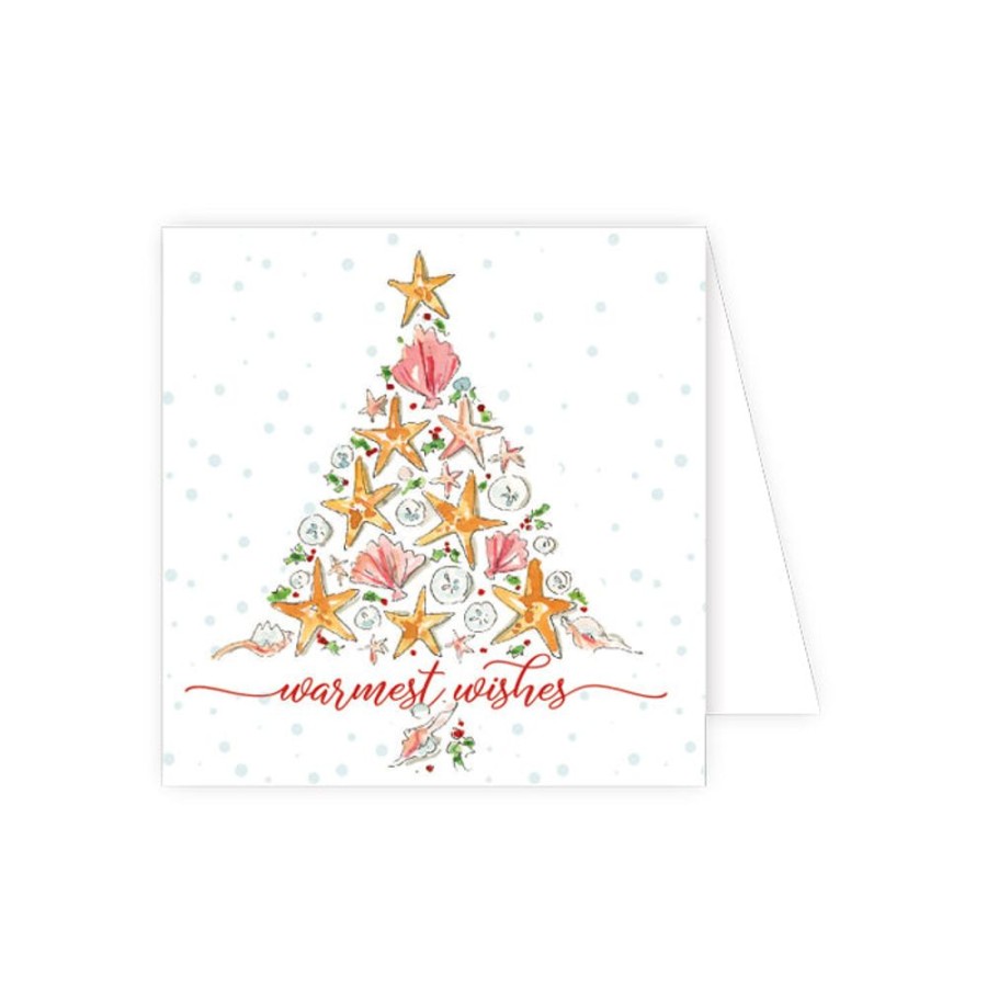 Seasonal Rosanne Beck | Warmest Wishes Seashells And Starfish Enclosure Card