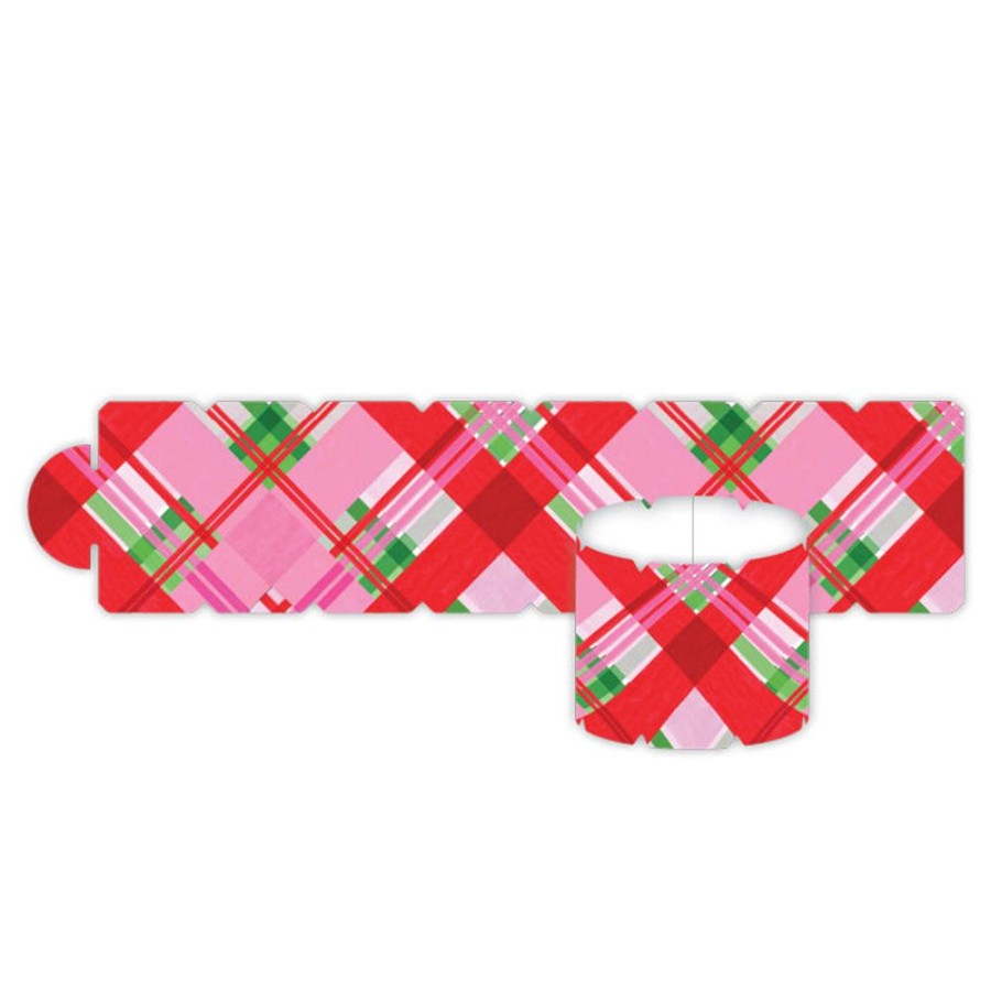 Seasonal Rosanne Beck | Pink Plaid Napkin Ring