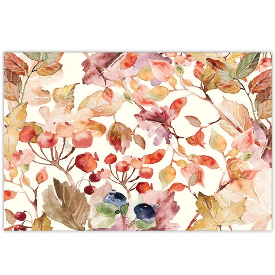 Home & Entertaining Rosanne Beck | Watercolor Colorful Leaves Placemats