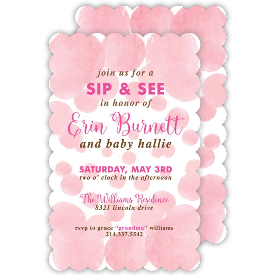 Invitations Rosanne Beck | Pink Bubbles Large Die-Cut Invitation