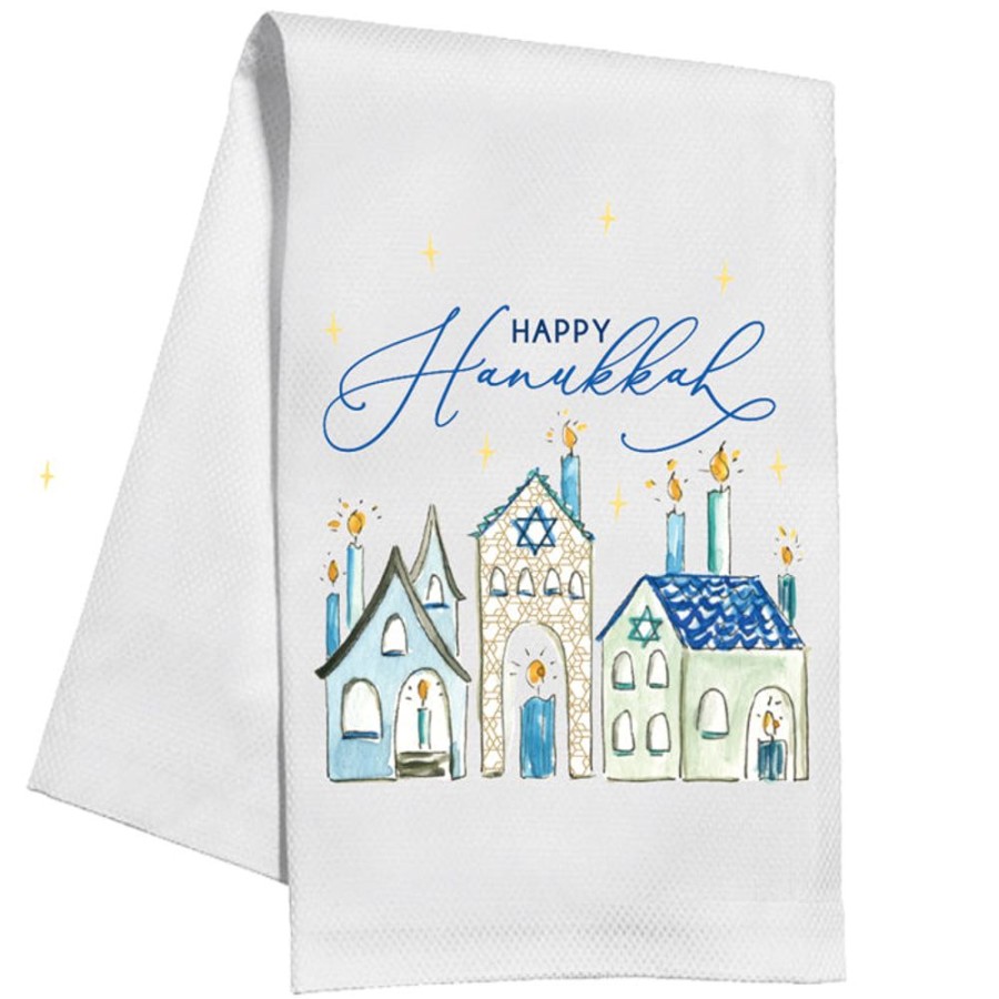 Invitations Rosanne Beck | Happy Hanukkah Handpainted Homes Kitchen Towel