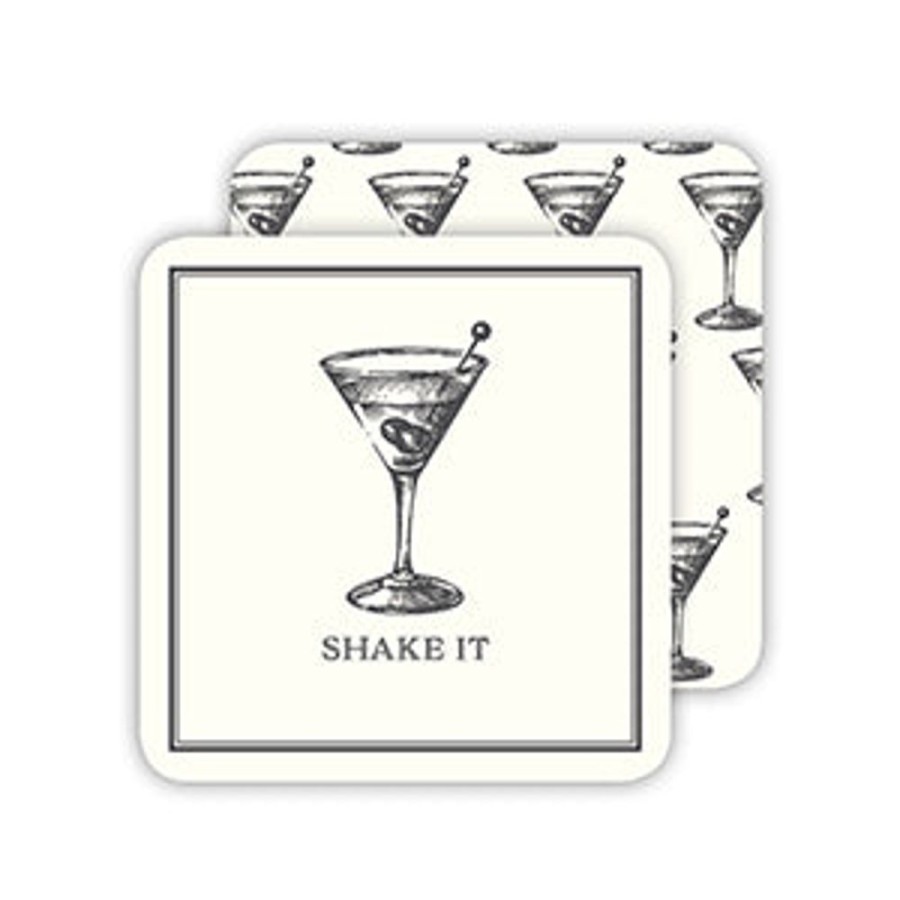 Home & Entertaining Rosanne Beck | Grey Martini Shake It Modern Vintage Paper Coasters