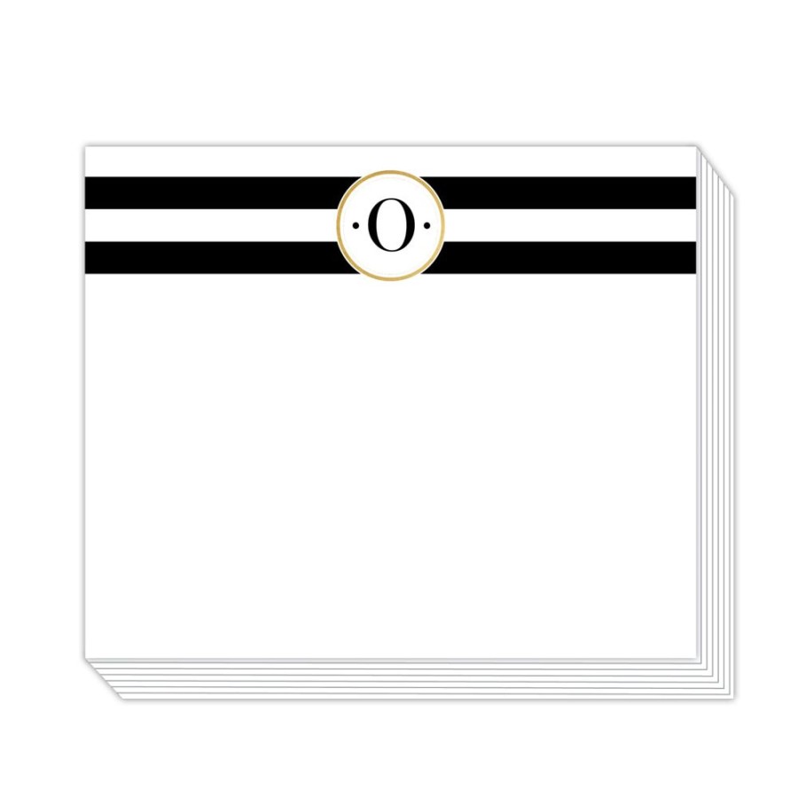 Monograms Rosanne Beck | Black Stripe O Notepad