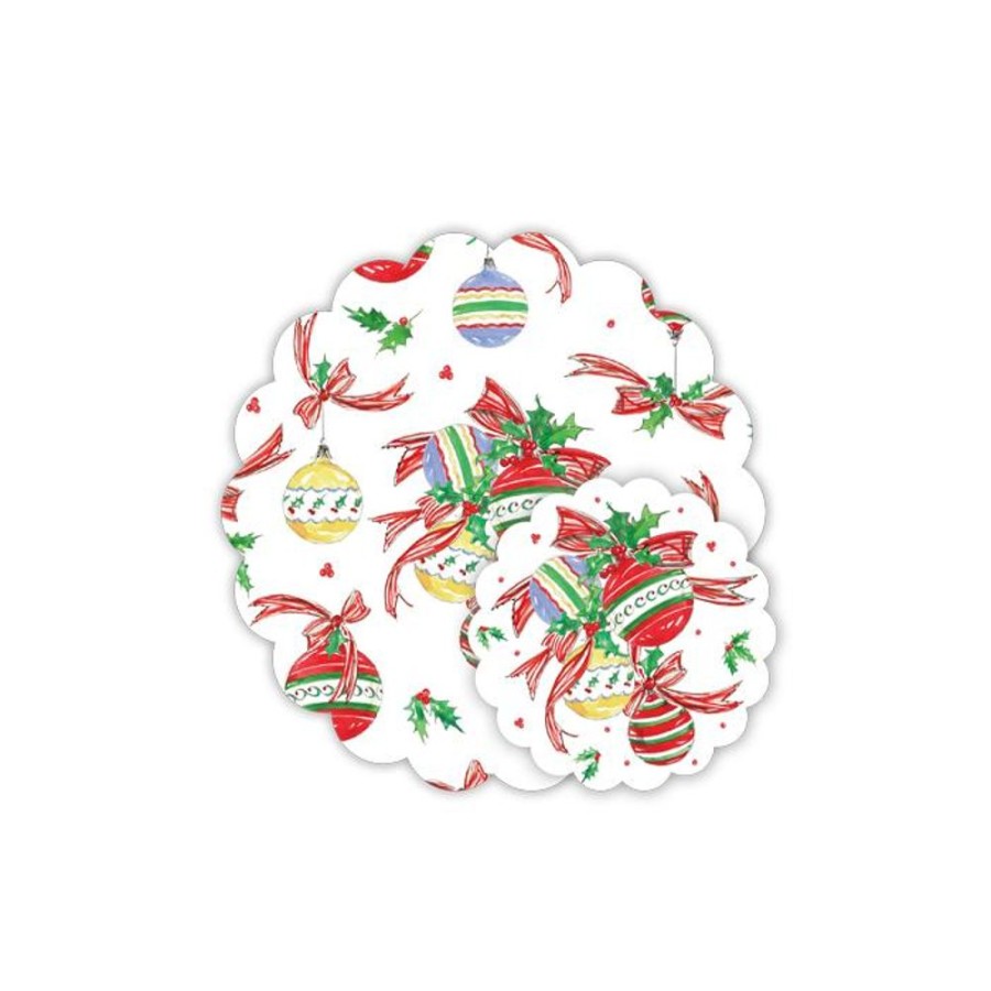 Seasonal Rosanne Beck | Handpainted Ornaments Pattern Doily Set