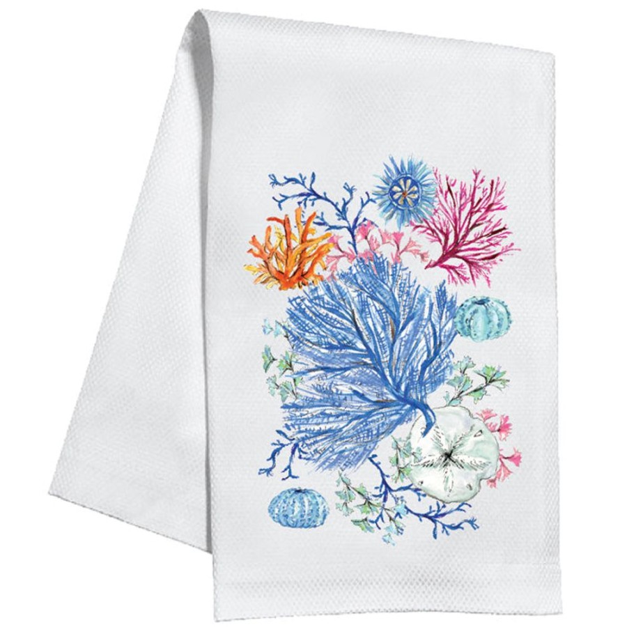 Home & Entertaining Rosanne Beck | Coastal Blue Coral Kitchen Towel