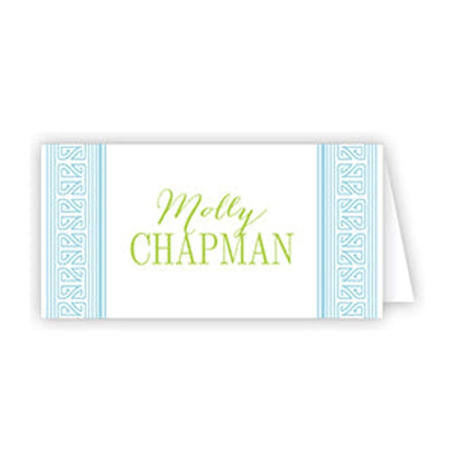 Home & Entertaining Rosanne Beck | Asian Stripe Turquoise Place Card