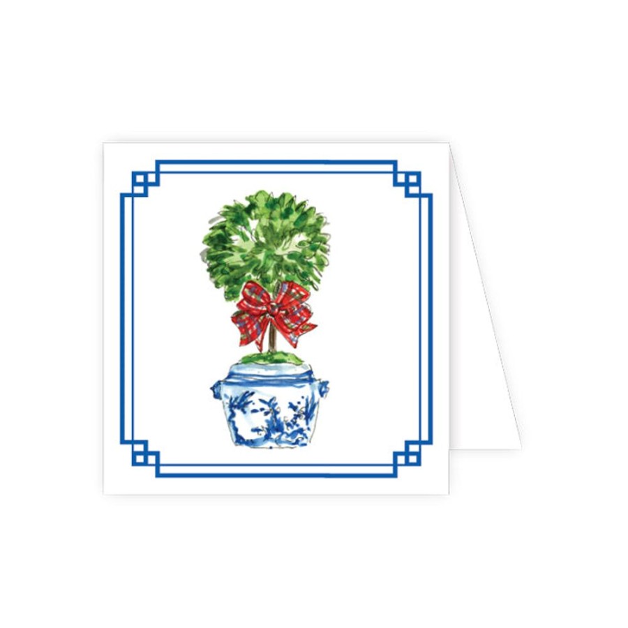 Seasonal Rosanne Beck | Holiday Topiary In Blue Pot Enclosure Card