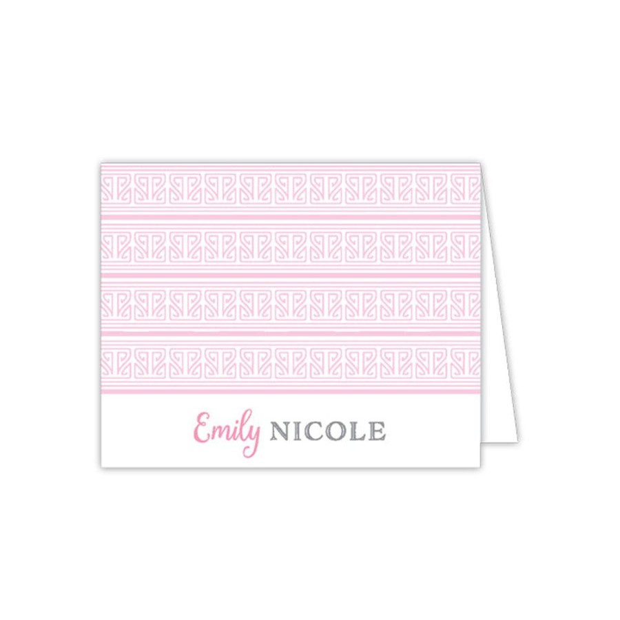 Notes & Pads Rosanne Beck | Asian Stripe Light Pink Folded Note