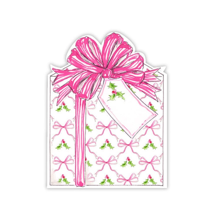 Home & Entertaining Rosanne Beck | Pink Holly And Bows Package Die-Cut Accents