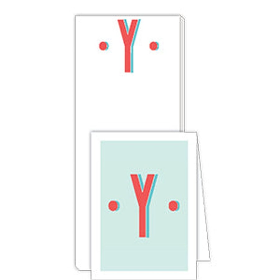 Monograms Rosanne Beck | Color Block Monogram Y Notepad Note Set