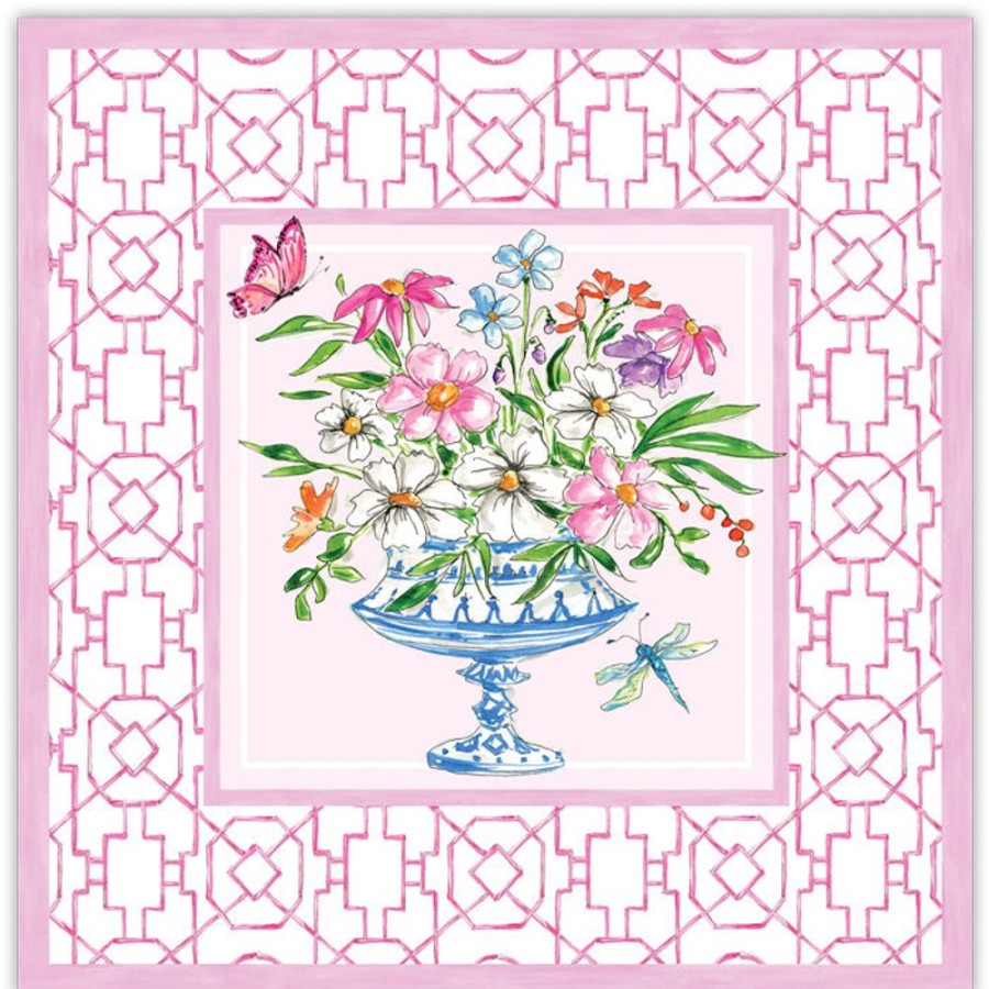 Home & Entertaining Rosanne Beck | Pink Floral Arrangement Square Placemats