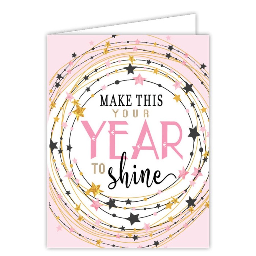 Invitations Rosanne Beck | Make This Your Year To Shine Small Folded Greeting Card