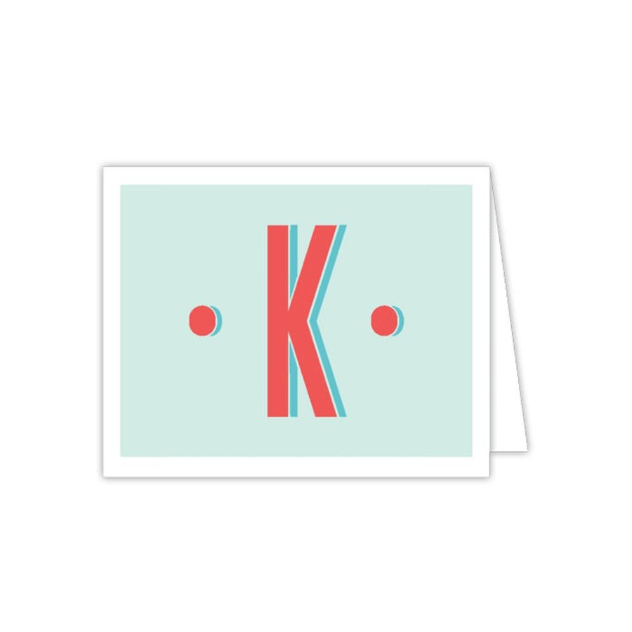 Monograms Rosanne Beck | Color Block Monogram K Folded Note