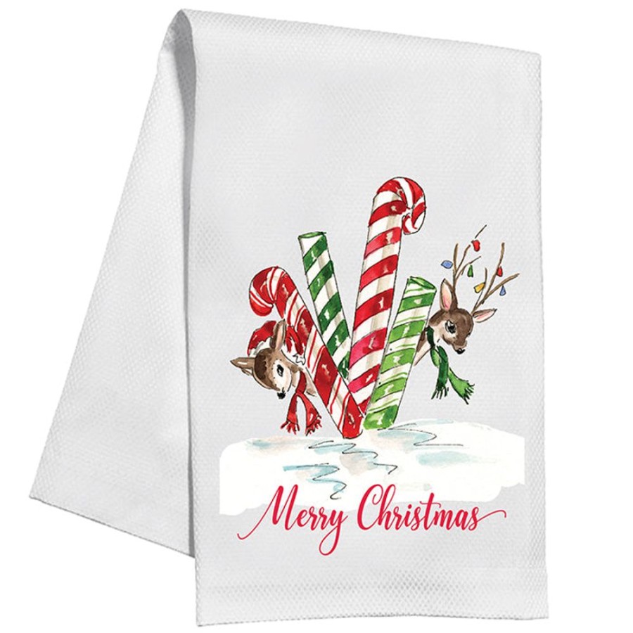 Seasonal Rosanne Beck | Merry Christmas Holiday Reindeer Kitchen Towel