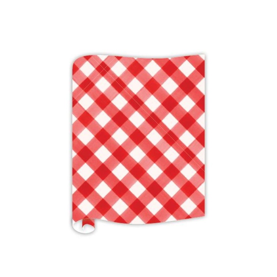 Seasonal Rosanne Beck | Watercolor Red Buffalo Check Table Runner