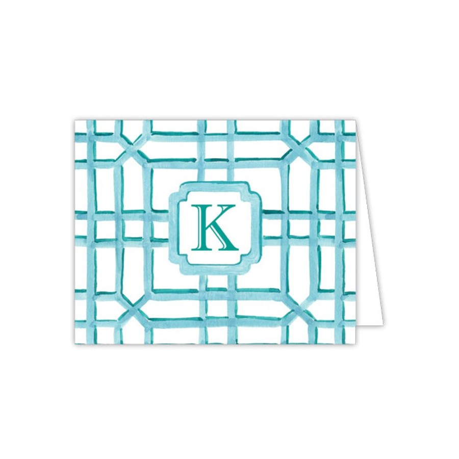 Monograms Rosanne Beck | Lattice Monogram K Folded Note