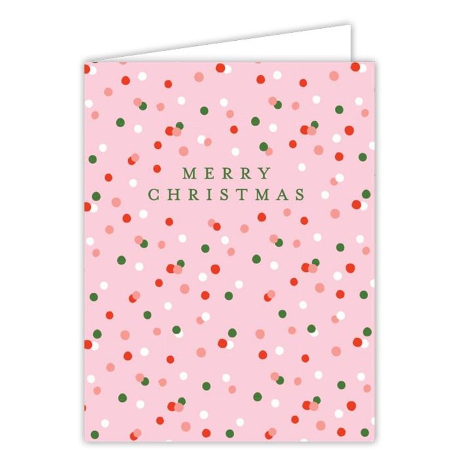 Invitations Rosanne Beck | Merry Christmas Red Green And White Dots Greeting Card