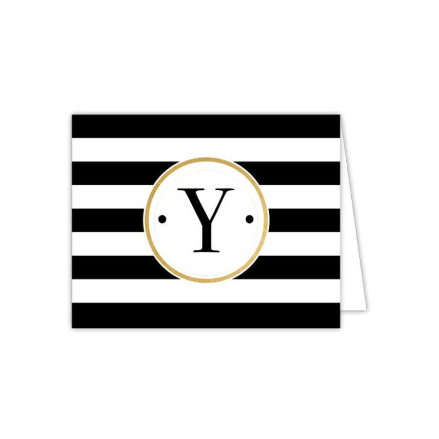 Monograms Rosanne Beck | Black Stripe Y Folded Note