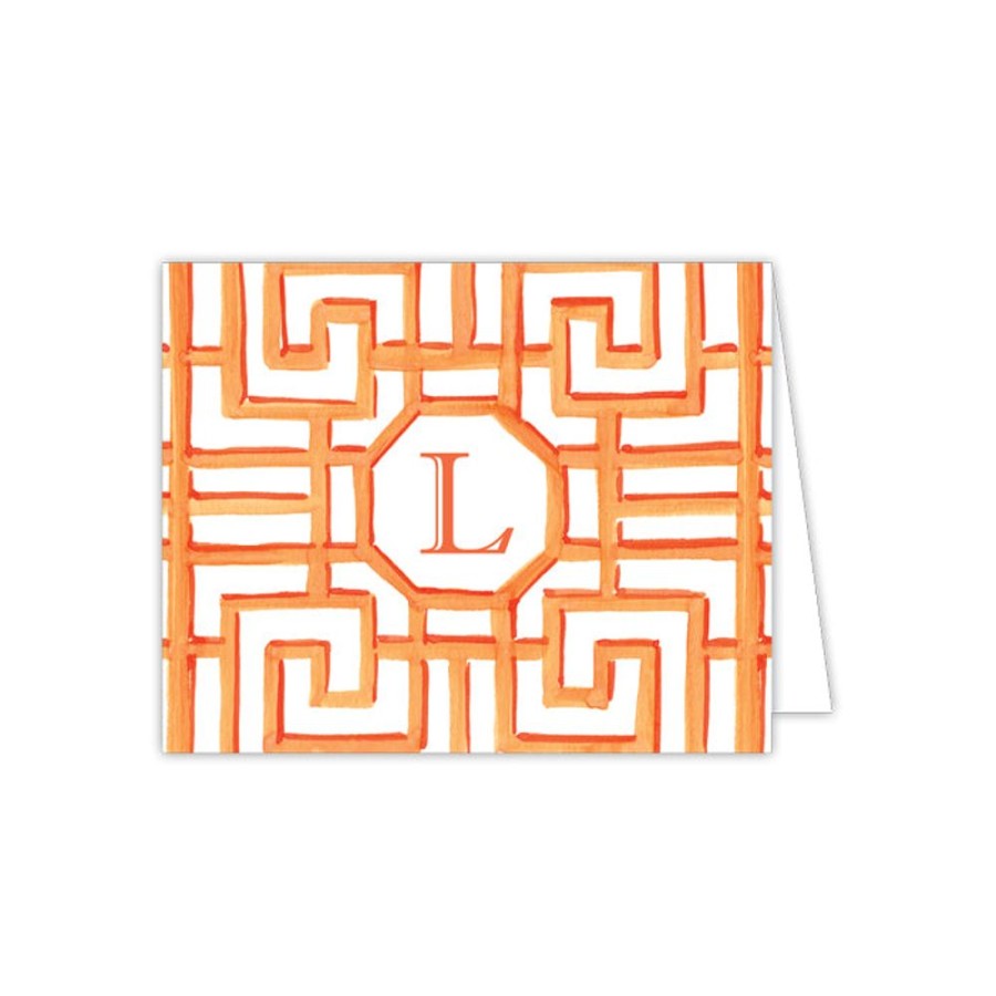 Monograms Rosanne Beck | Lattice Monogram L Folded Note