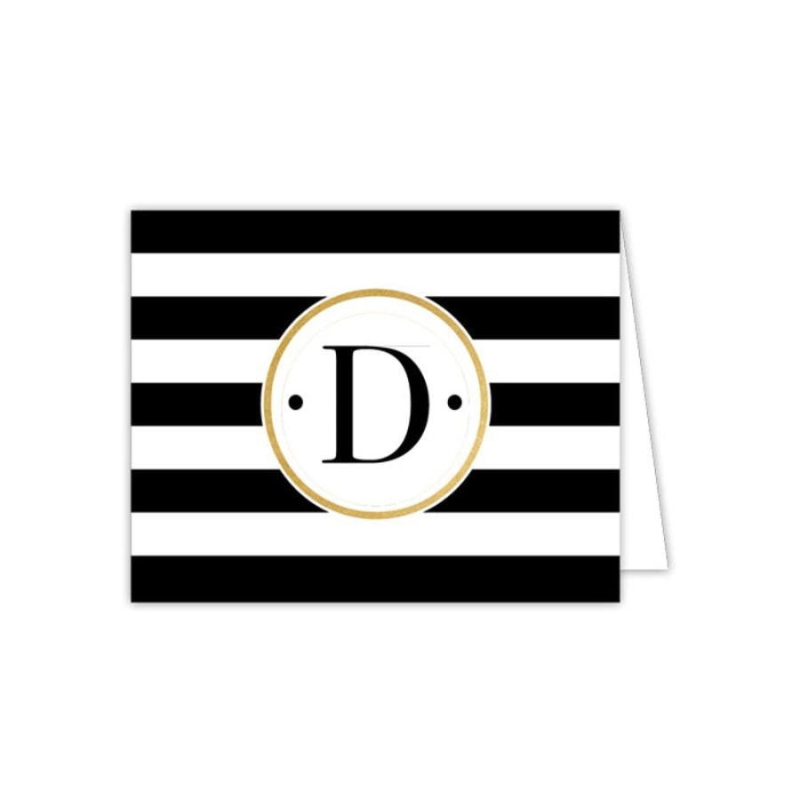 Monograms Rosanne Beck | Black Stripe D Folded Note