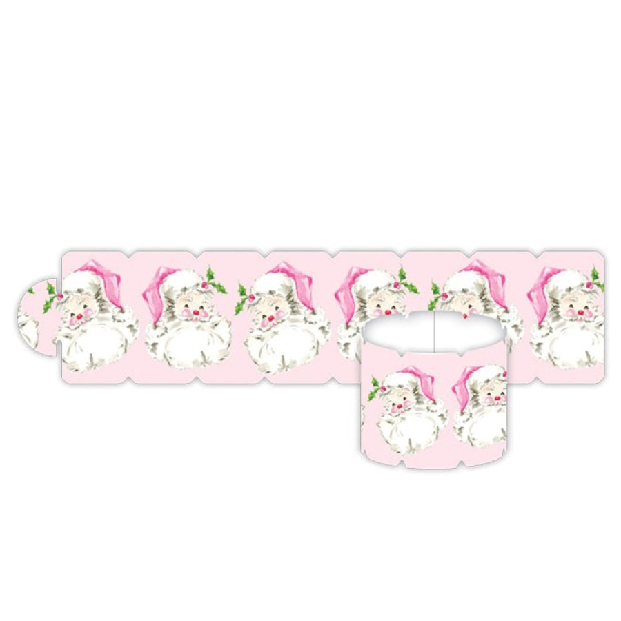 Seasonal Rosanne Beck | Pink Santa Pattern Napkin Ring