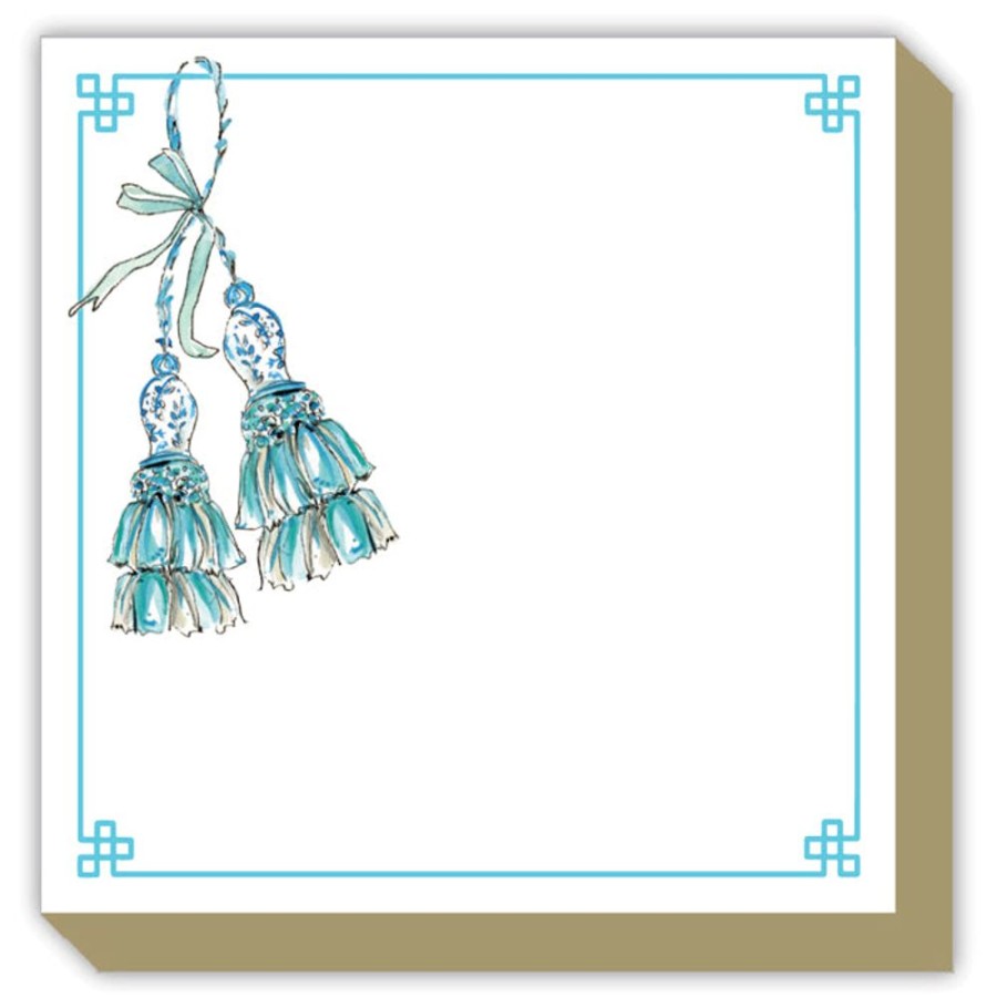 Notes & Pads Rosanne Beck | Turquoise Handpainted Tassels Luxe Notepad