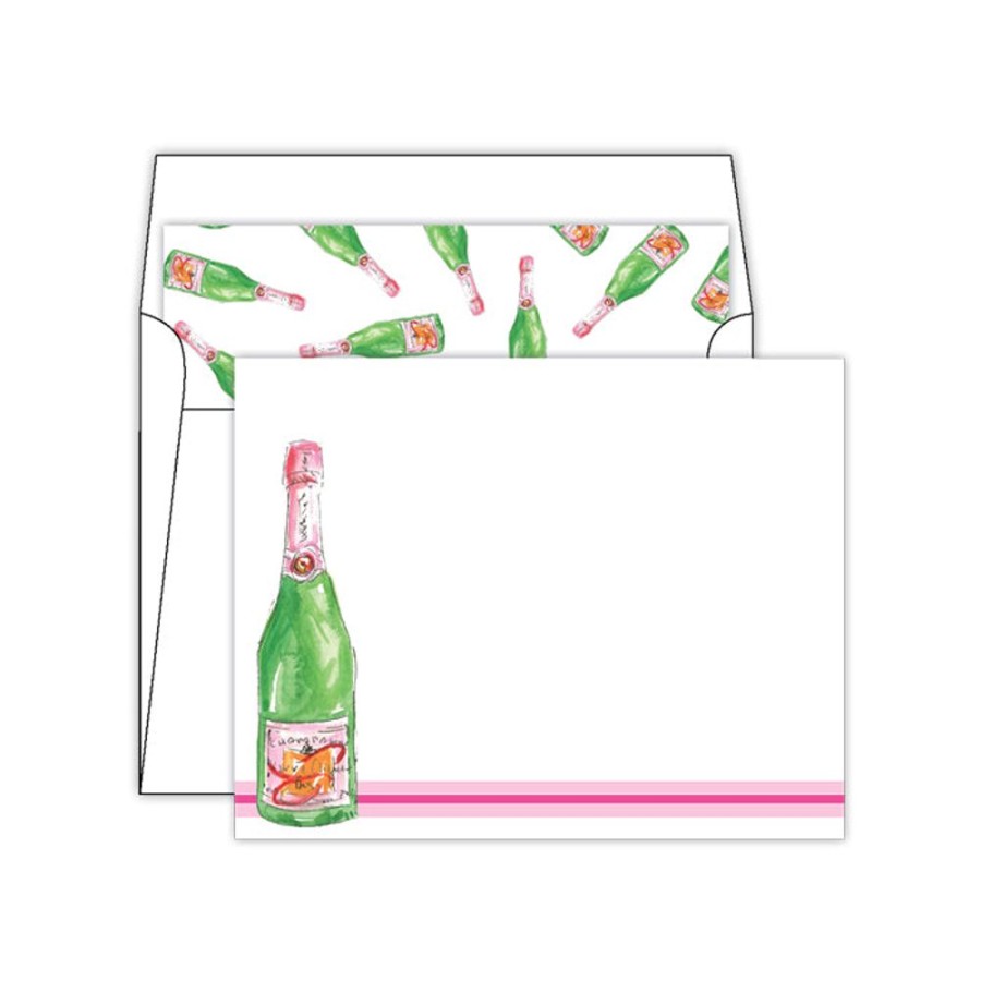 Notes & Pads Rosanne Beck | Handpainted Champagne Bottle Social Set