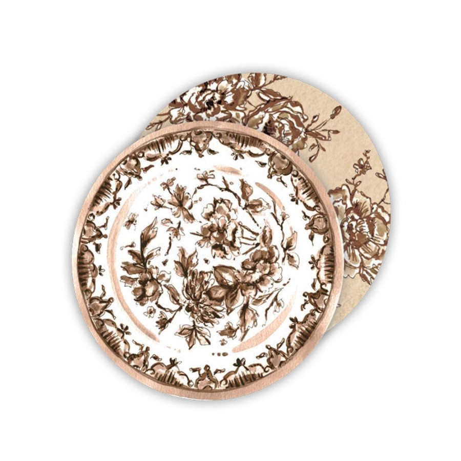 Home & Entertaining Rosanne Beck | Brown Chinoserie Plate Paper Coasters