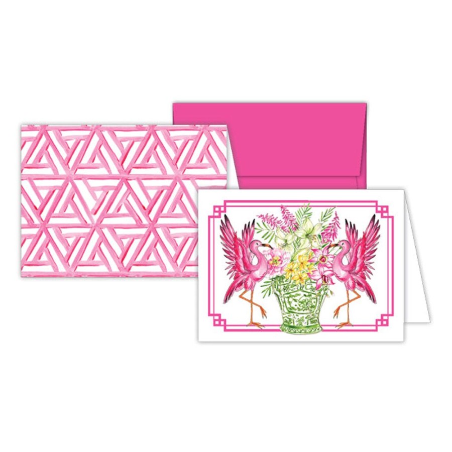 Notes & Pads Rosanne Beck | Flamingos And Lattice Pink Stationery Notes