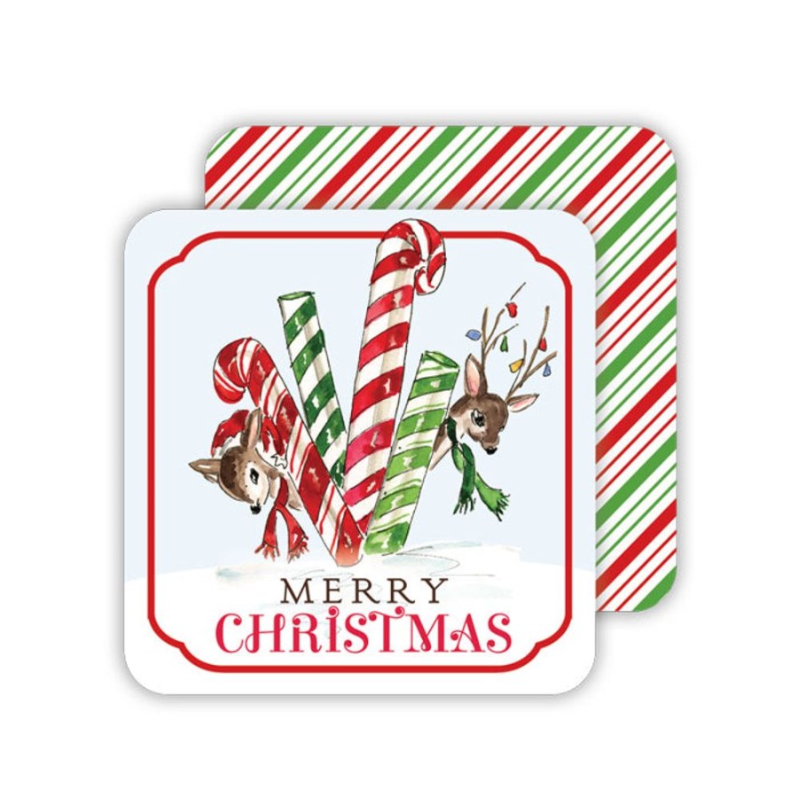 Seasonal Rosanne Beck | Merry Christma Reindeer Paper Coasters