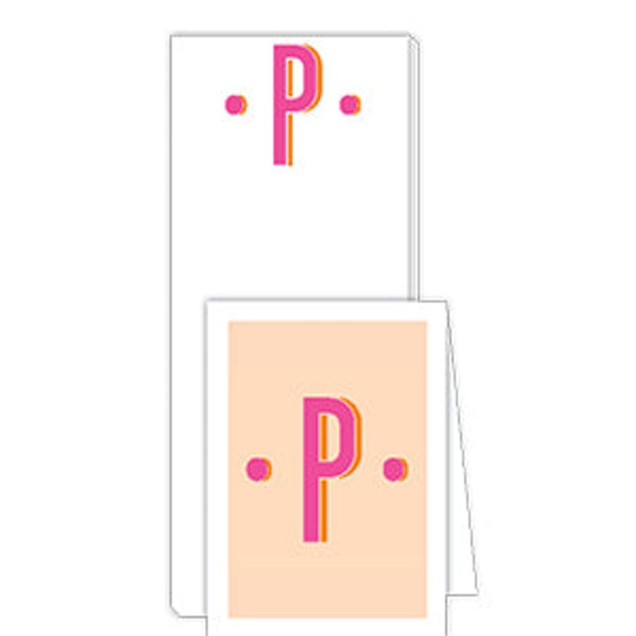 Monograms Rosanne Beck | Color Block Monogram P Notepad Note Set