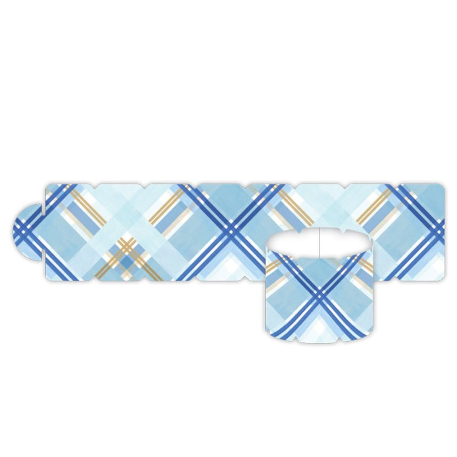 Seasonal Rosanne Beck | Blue Plaid Napkin Ring