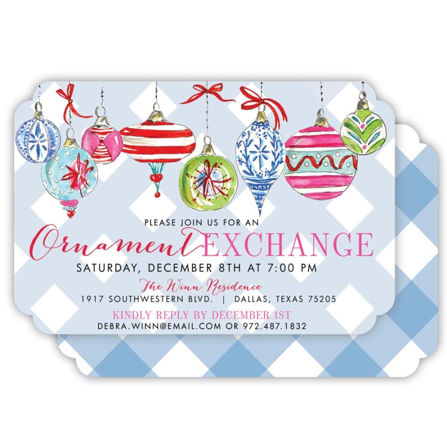 Seasonal Rosanne Beck | Ornaments Large Die-Cut Invitation